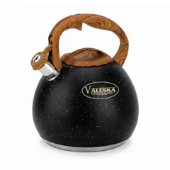 PENTHA - Tetera Silbadora Acero Inoxidable Valeska Acabado Granito 5L Negro