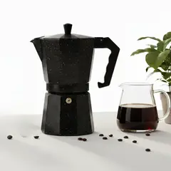 PENTHA - Cafetera Italiana Moka de 9 tazas Color Negro de 450 ml