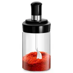 GENERICO - Condimentero Especiero Frasco de Vidrio con Cucharita 826C