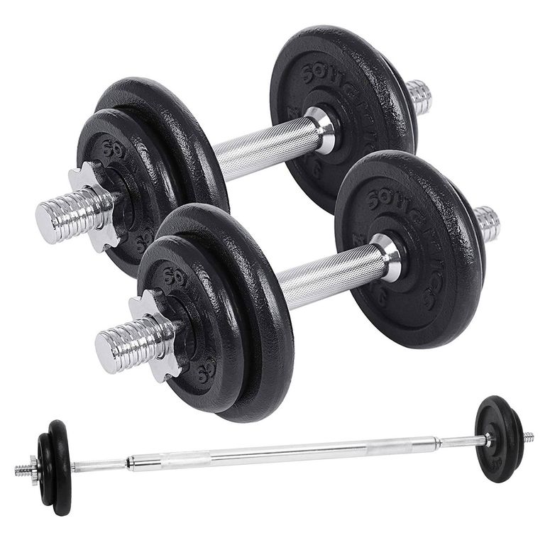 Set Barra con mancuernas metal 50 kg