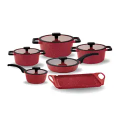 PENTHA - Jugeo de Ollas Roca Volcánica más Parrilla - 11 Piezas