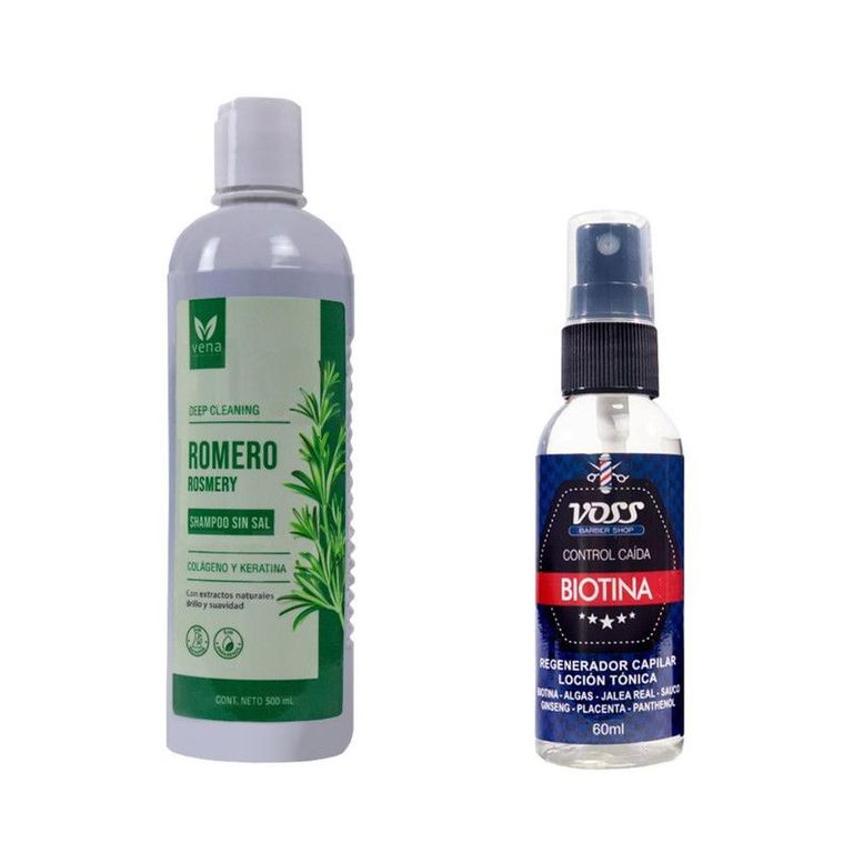 Shampoo de Romero sin Sal + Biotina control de caída for men