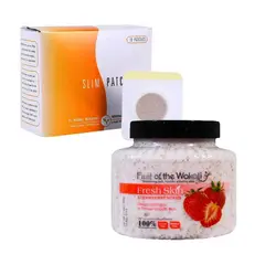 WOKALI - Exfoliante Corporal de Fresa + Parches adelgazantes 10 und