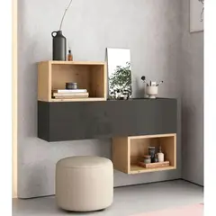 TU MESITA - Aparador Flotante Miami 1 puerta color NegroHaya