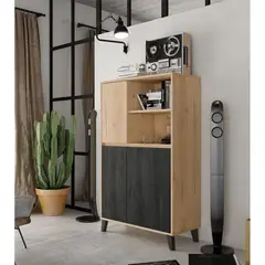 TU MESITA - Vitrina Alta Kiara color MarrónNegro