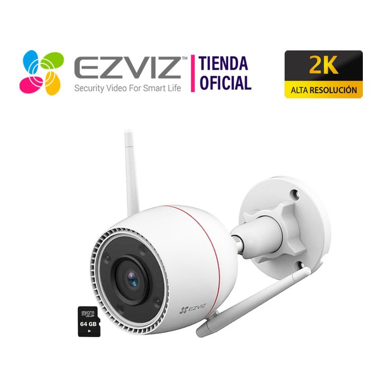 Cámara Seguridad Wifi H3C 3MP IP67 Noche Color + Micro SD 64GB
