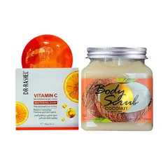 GENERICO - Jabón Iluminador y Aclarador Vitamina C + Exfoliante corporal Coco con sal