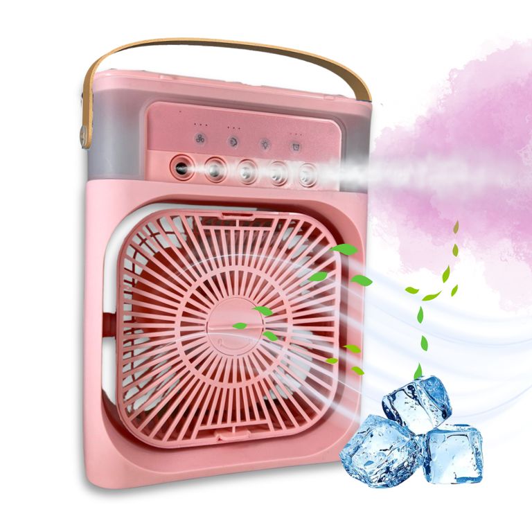 Enfriador de Aire 3 en 1 Ventilador Portatil Humidificador - Rosado