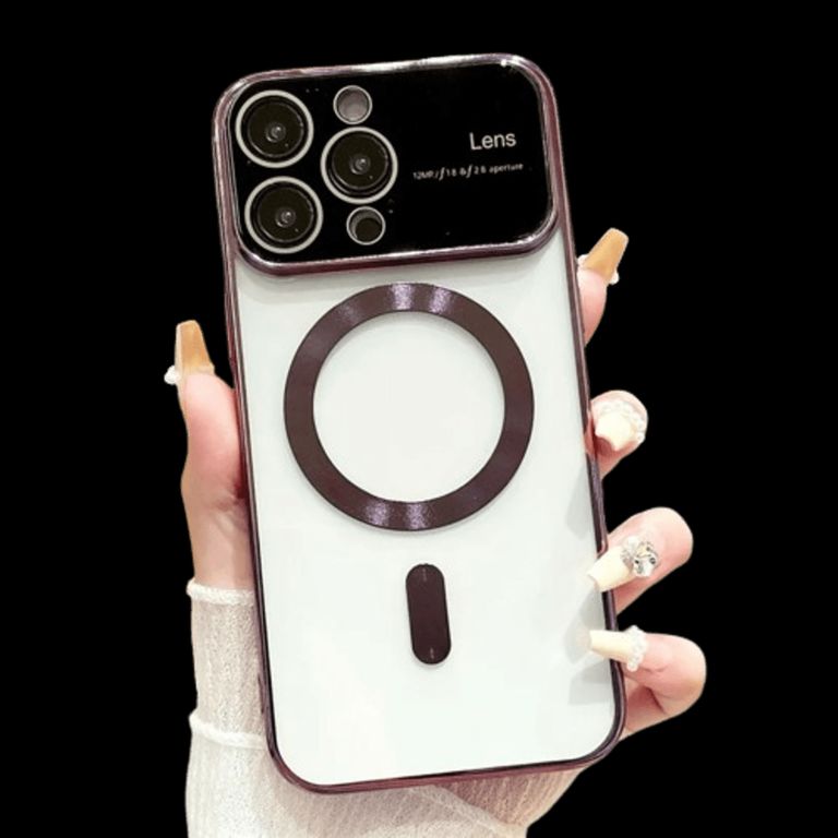 Funda para iPhone 15 Pro MagSafe Metalizado Morado Lens Protector