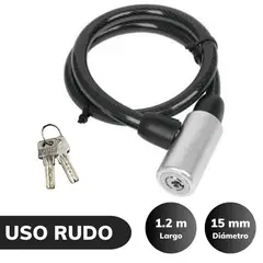 C AND A TOOLS - Candado para Bicicleta Con llave 15mm x 1.2m Largo C&A
