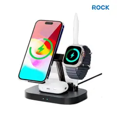 ROCK - Cargador Inalambrico 4en1 iPhone Airpods Apple Watch Pencil