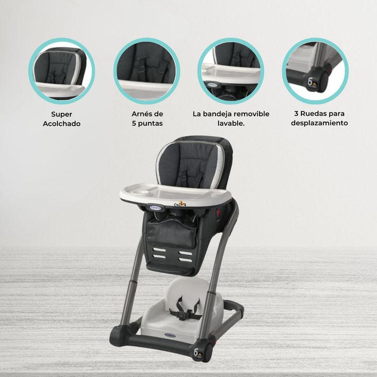 Silla de Comer Graduable 6 en 1 «BLOSSOM REDMOND» Marengo