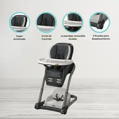 GRACO - Silla de Comer Graduable 6 en 1 «BLOSSOM REDMOND» Marengo