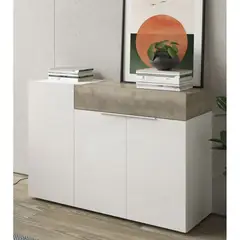 TU MESITA - Aparador para Salón Priux 3 puertas 1 cajón BlancoCeniza