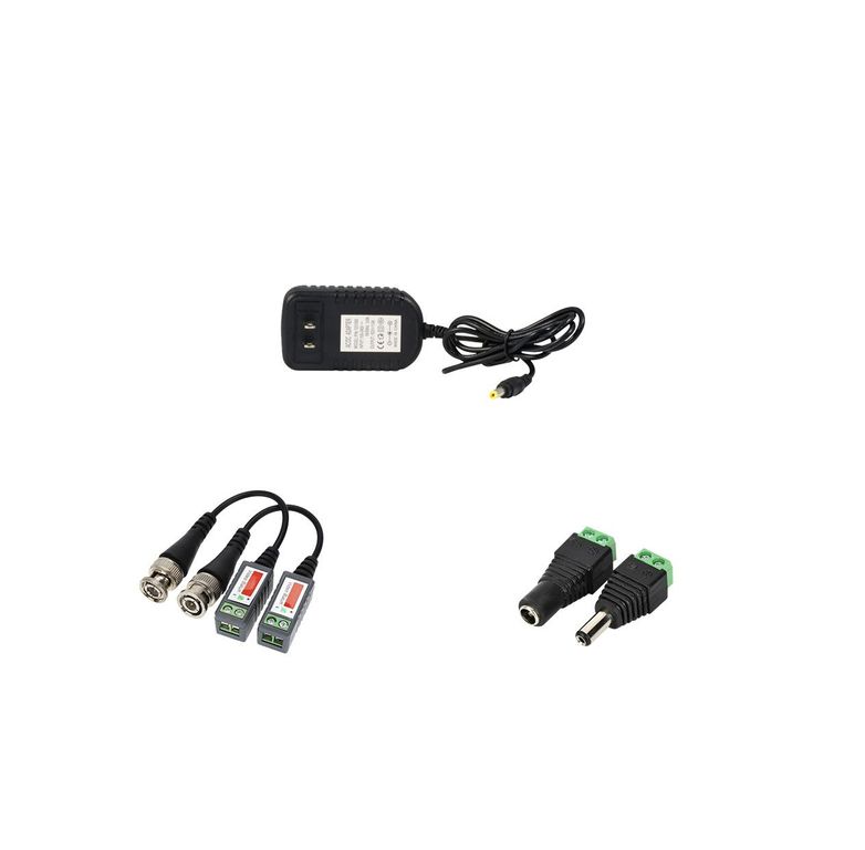 ACCESORIOS CAMARAS SEGURIDAD FUENTE 12V 1AMP PAR DC BALUN