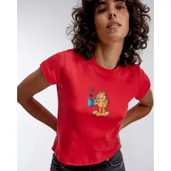 GENERICO - Baby Tee Algodón Garfield Polo Top Rojo