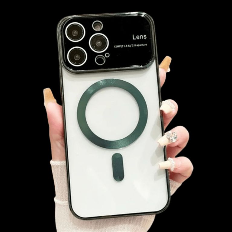 Funda para iPhone 15 Pro MagSafe Metalizado Verde Lens Protector
