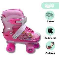 GENERICO - PATIN 4 RUEDAS PARA NIÑA PRINCESA TALLA S