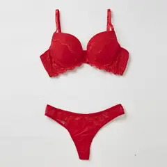 BOMBON ROJO - Conjunto de Lenceria Clásico de 2 Piezas