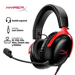 HYPERX CLOUD - Audífono III 3.5MM-USB 7.1 ROJO