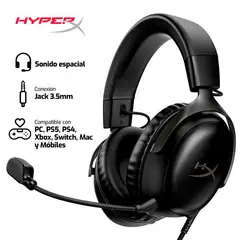 HYPERX CLOUD - Audífono III 3.5MM-USB 7.1 Negro