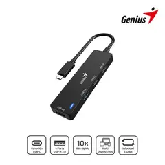 GENIUS - Hub USB-C UH-400 4 USB-A 3.0 Black