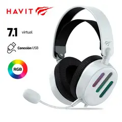 HAVIT - Audífono H2038U USB 7.1 RGB BLANCO