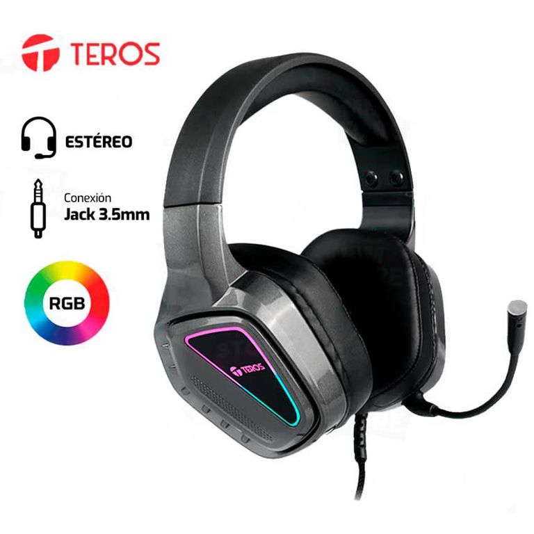 Audífono TE-8171N 35MM ESTEREO RGB NEGRO
