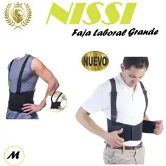 GENERICO - Faja Laboral Liviana Grande Negro Talla -M