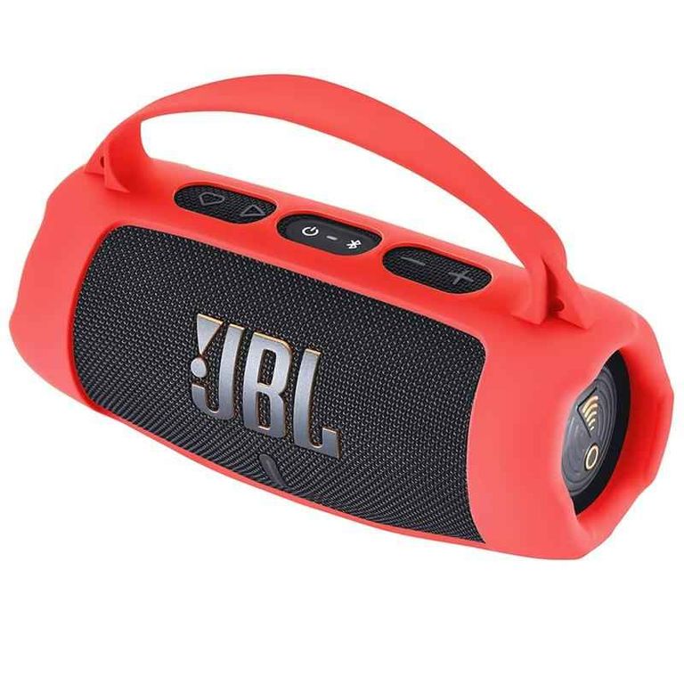 FUNDA PROTECTORA DE SILICONA CON AGARRE PARA JBL CHARGE 5 COLOR ROJO