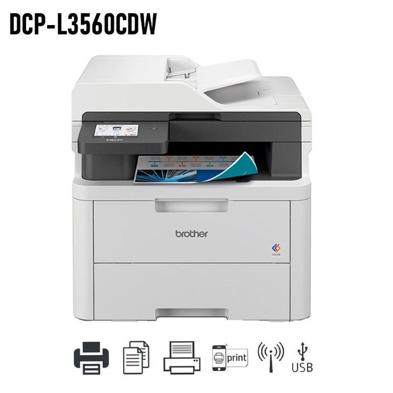 Impresora Multifunción Laser LED color DCP-L3560CDW Ethernet WiFi