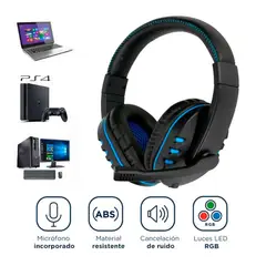GENERICO - Audífonos Gamer con Luz LED RGB Micrófono para PC PS4 Laptop Xbox