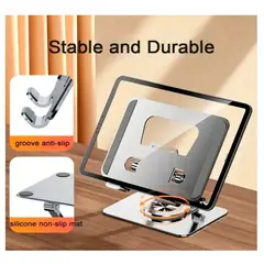 GENERICO - Soporte Ajustable Para Tablet Y Portátil Giratorio De Aluminio