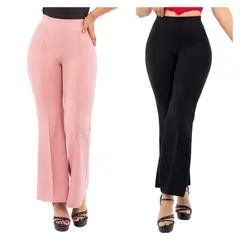 GENERICO - Pack x2 Pantalón Scuba Palazzo Marina Mujer