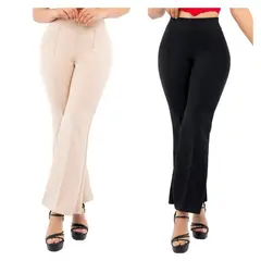 GENERICO - Pack x2 Pantalón Scuba Palazzo Marina Mujer