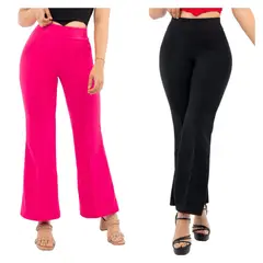 GENERICO - Pack x2 Pantalón Flared Scuba Marina Mujer