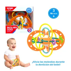 HUANGER - Juguete Mordedor Sonajero para la Dentición de Bebés - Naranja