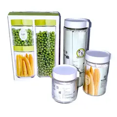 GENERICO - Frascos de almacenamiento o contenedores de vidrio x 3 piezas