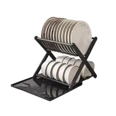 GENERICO - Organizador Escurridor de platos modelo X Color negro