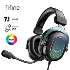 FIFINE - AUDIFONO H6 USB 7.1 RGB NEGRO GAMER