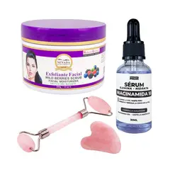 NEVADA NATURAL PRODUCTS - Exfoliante Facial Frutos Bosque + Serum Niacinamida 10 + Rodillo