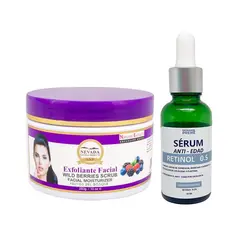 NEVADA NATURAL PRODUCTS - Exfoliante Facial Frutos Bosque + Serum Antiedad Retinol 05