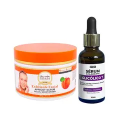 NEVADA NATURAL PRODUCTS - Exfoliante Facial Albaricoque + Serum Aclarante Glicólico 7
