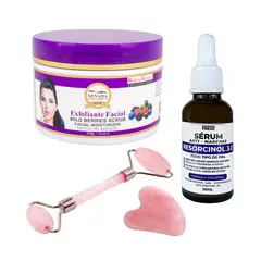 NEVADA NATURAL PRODUCTS - Exfoliante Facial Frutos Bosque + Serum Antimanchas + Rodillo