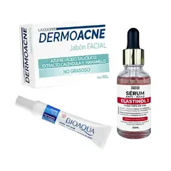 BIOAQUA - Crema Antiacne Pure Skin + Serum Antiedad + Jabón Dermoacne