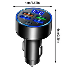 GENERICO - ADAPTADOR DE CARRO CON 5 ENTRADAS - NEGRO