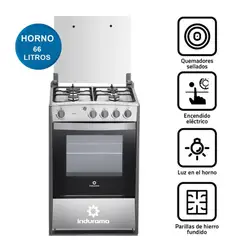 INDURAMA - Cocina a Gas Viena QZ de 4 Hornillas - Croma