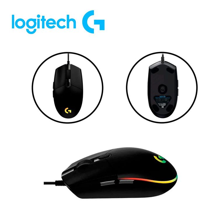 Mouse G203 6 Botones RGB DPI 8000 BLACK