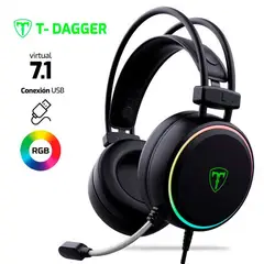 T-DAGGER - AUDIFONO SONA T-RGH304 USB 7.1 RGB NEGRO