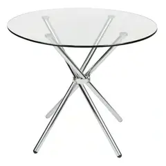 OFIDEAS - Mesa De Comedor Nodos Vidrio Blanco Clásico